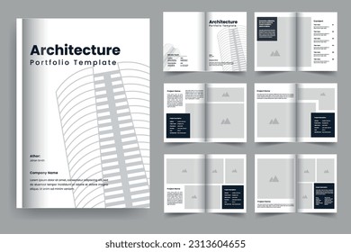 Architecture interior Portfolio brochure template design a4 standard size layout