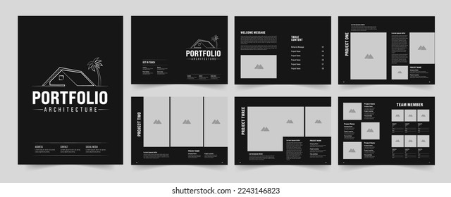 Architecture and interior portfolio design, a4 portfolio design. Architecture portfolio design, Real Estate brochure design.