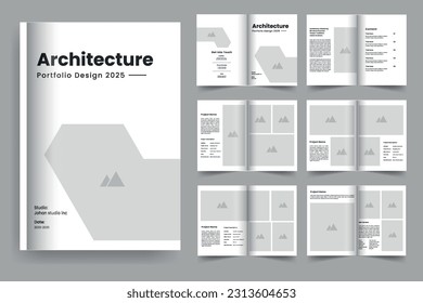 Architecture and interior portfolio design a4 standard size portfolio template