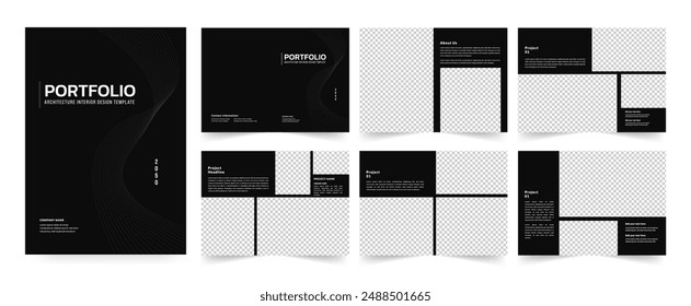 Architecture and interior portfolio design or real estate portfolio layout design, business portfolio.