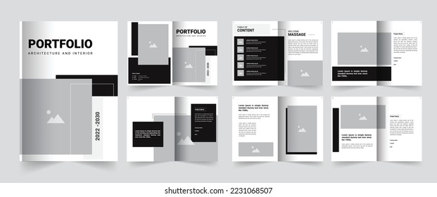 Cartera de arquitectura e interior ,Plantilla de diseño de carteras