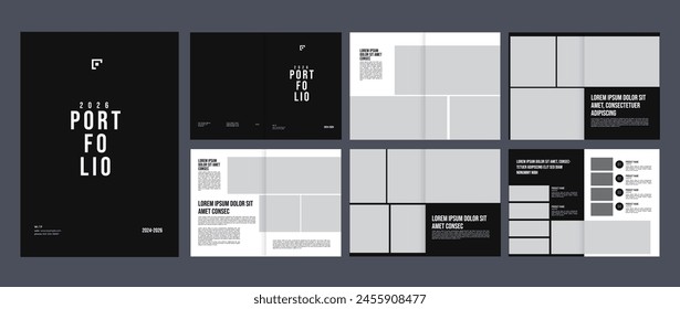 Architecture interior portfolio design template, minimal architecture portfolio a4 magazine brochure cover page