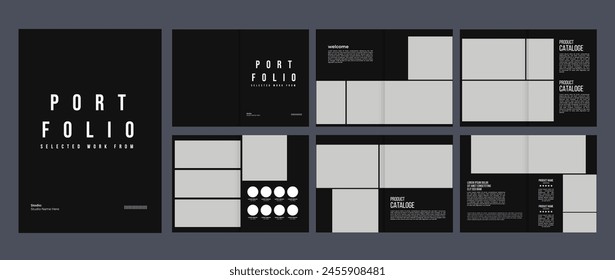 Architecture interior portfolio design template, minimal architecture portfolio a4 magazine brochure cover page