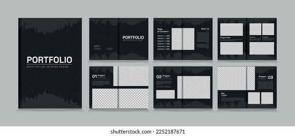 Architecture and interior portfolio layout design, a4 standard size print ready brochure template. 
Architecture portfolio design, a4 size brochure design for interior.