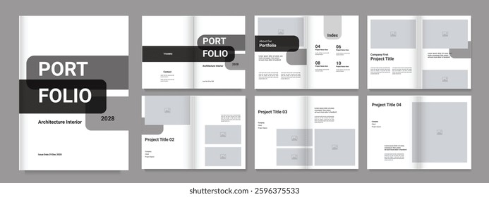 Architecture or interior portfolio layout portfolio design