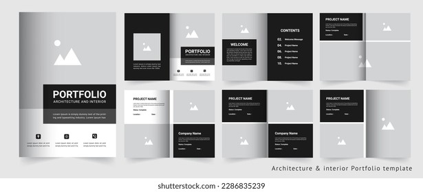 Plantilla de diseño de portafolio de arquitectura e interior o de cartera de proyectos