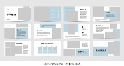 architecture interior Presentation slide design template, portfolio presentation template