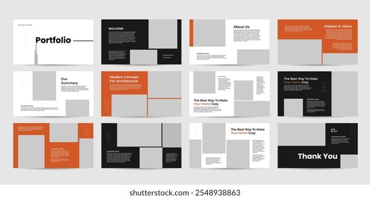 architecture interior Presentation slide design template, portfolio presentation template