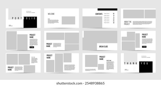 architecture interior Presentation slide design template, portfolio presentation template
