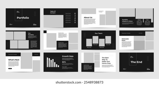 architecture interior Presentation slide design template, portfolio presentation template