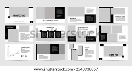 architecture interior Presentation slide design template, portfolio presentation template