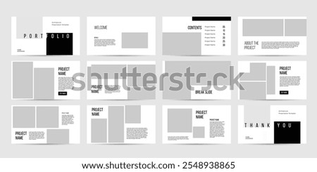 architecture interior Presentation slide design template, portfolio presentation template