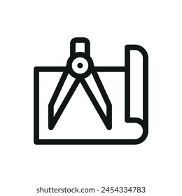 Architecture isolated icon, draft vector symbol with editable stroke