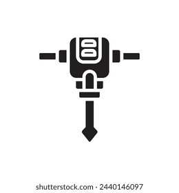 Architecture Jackhammer Filled Icon Vector Illustration