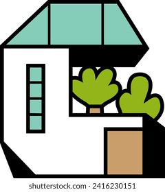 Elemento vector de letras de arquitectura