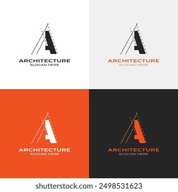 A Architecture letter logo design vector  