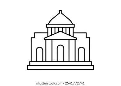 Esquema de Ilustración vectorial de iconos de arte de línea de arquitectura