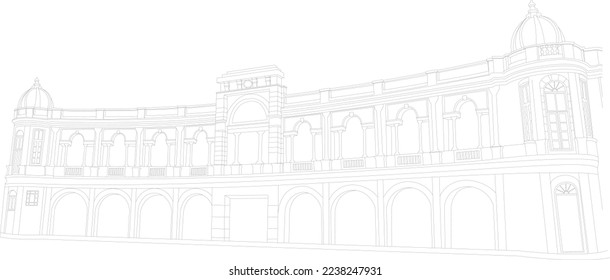 Architecture line drawing plan perspective Iran's historical buildings from ancient to contemporary