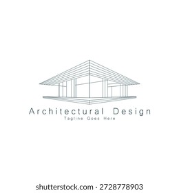 Architecture logo, architectural model, architectural drawing