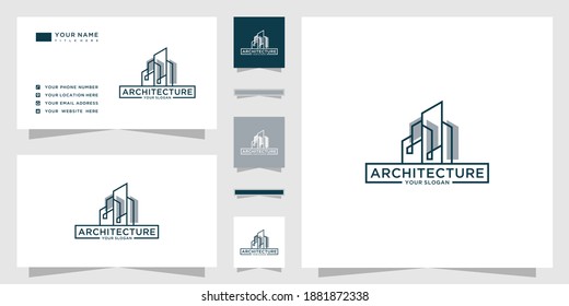 Architecture logo with business card template