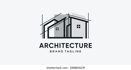 Architecture logo with cool modern concept Premium Vector