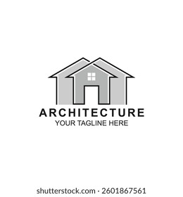 architecture logo design for building development with creative illustration