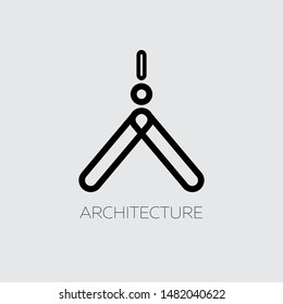 architecture logo design, simple, flat