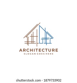 Architecture logo design, Vector construction company brand design template. Architect and Construction vector logo template
