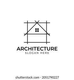 Architecture logo design, Vector construction company brand design template. Architect and Construction vector logo template