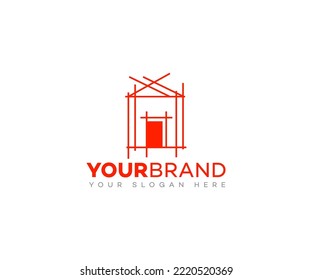 Architecture logo design vector illustration template. Blueprint vector icon