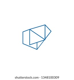 Architecture logo icon minimal design blue color template