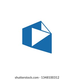 Architecture logo icon minimal design blue color template