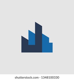 Architecture logo icon minimal design blue color template