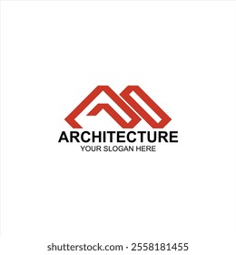 architecture logo am initial icon with creative vector illustration