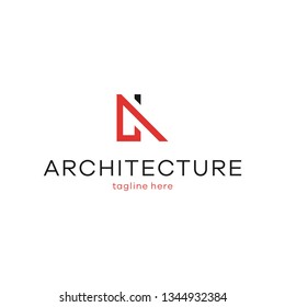Architecture logo with initials a, logo design icon template