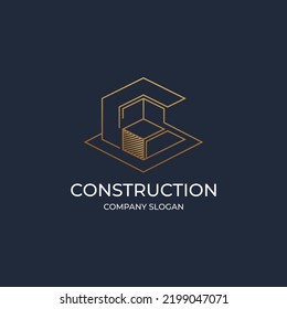 Architekturlogo mit Skizzenzeichnung