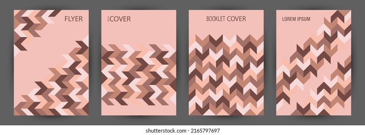 Architecture magazine cover page mokup set graphic design. Modernism style creative certificate mockup set Eps10. Mosaic geometric shapes theme A4 card design