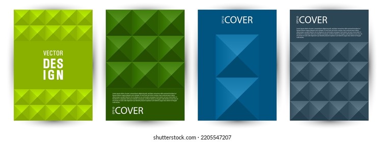 Architecture magazine cover page mokup bundle graphic design. Suprematism style colorful folder template bundle vector. Tile geometric elements structure vertical card design