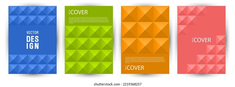 Diseño gráfico del paquete de diseño de página principal de la revista de arquitectura. Summatismo estilo hipster afiche paquete de burla Eps10. Diseño de cubierta vertical de tema de formas geométricas de mosaico