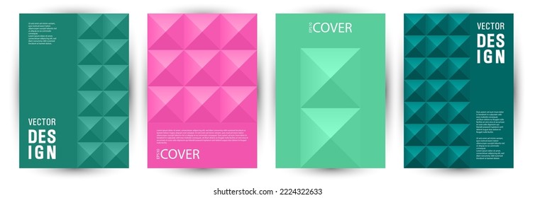 Diseño vectorial del paquete de diseño de página principal de la revista de arquitectura. Modernismo estilo simple panfleto de diseño vector. Diseño de la tarjeta A4 de patrones de elementos geométricos en mosaico