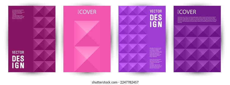 Architecture magazine front page mokup bundle graphic design. Memphis style digital front page template bundle vector. Mosaic geometric elements structure A4 card design