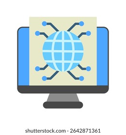Architecture mini illustration flat color icon, use for machine learning, education, technology industry, UI, UX kit, app and web development, digital or print.