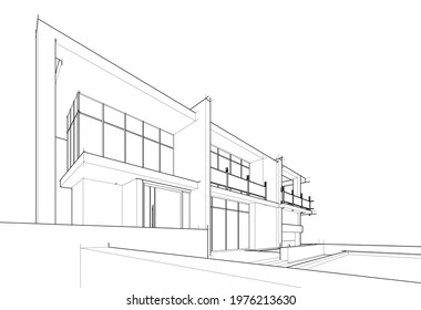 architecture modern background vector illustration