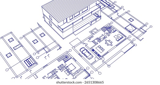  architecture modern house 3d illustration