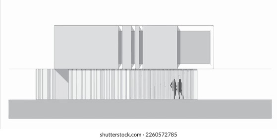 Architecture of modern house. architecture drawing Building exterior of contemporary villa. Private real estate. Colored flat graphic vector illustration isometric building on background
