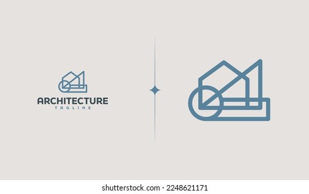 Architecture Monoline Logo. Creative Minimal design template. Symbol for Corporate Business Identity. Creative Vector element