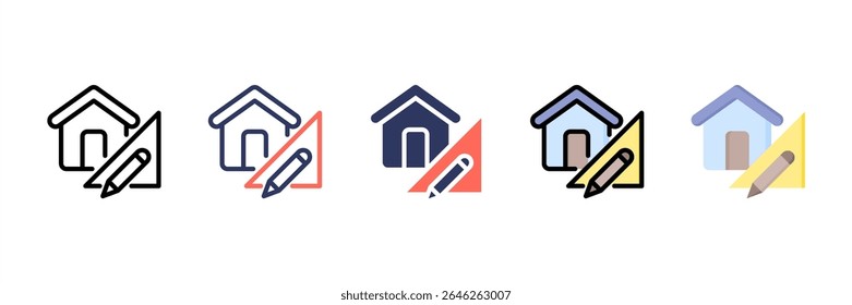 Architektur Multi-Style-Symbolsatz