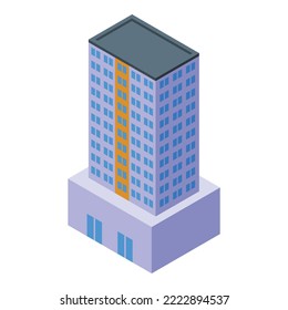 Architecture multistory building icon isometric vector. City block. Modern office