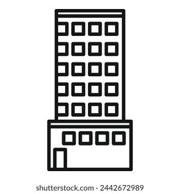 Architecture multistory building icon outline vector. City plan area. Street estate