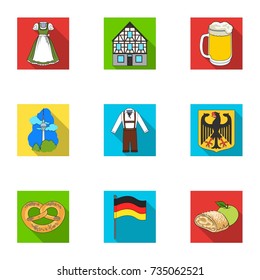 Architecture, nature, tourism and other web icon in flat style.Building, towers, attributes, icons in set collection.